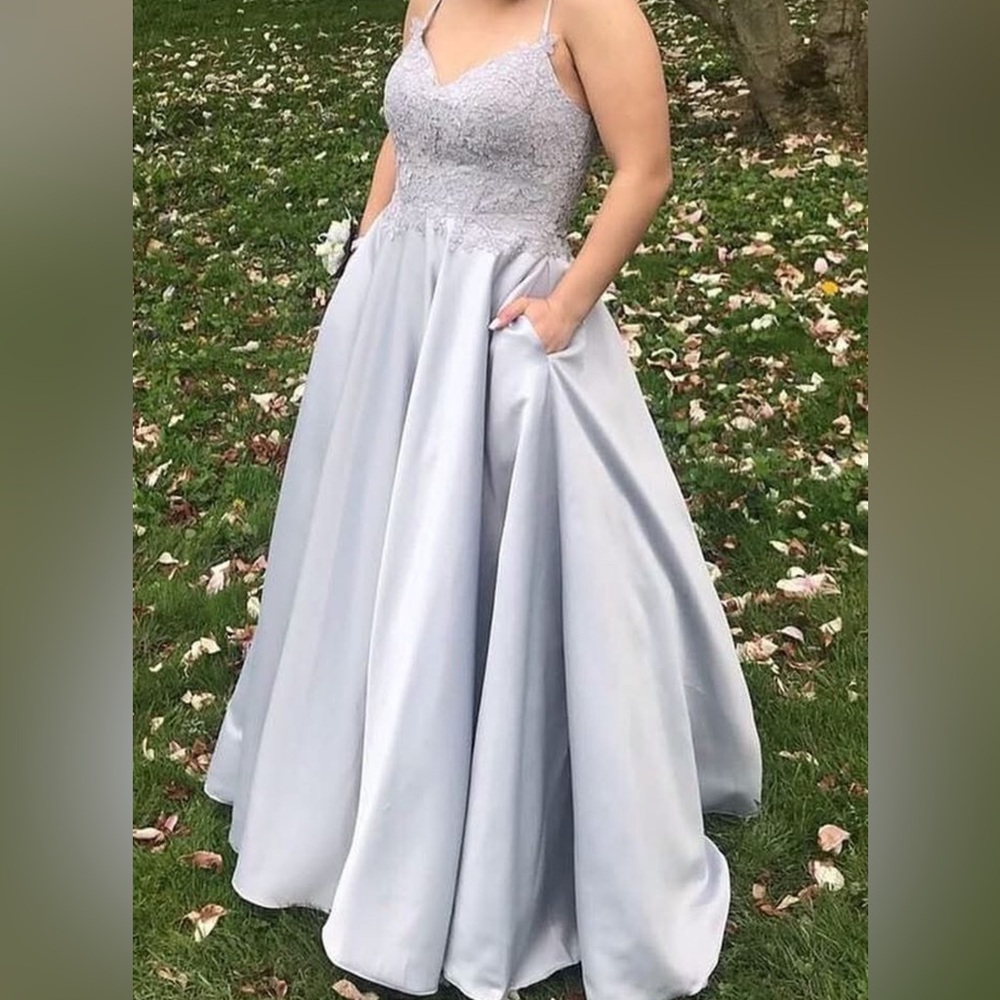 May Queen Silver Gown with Pockets